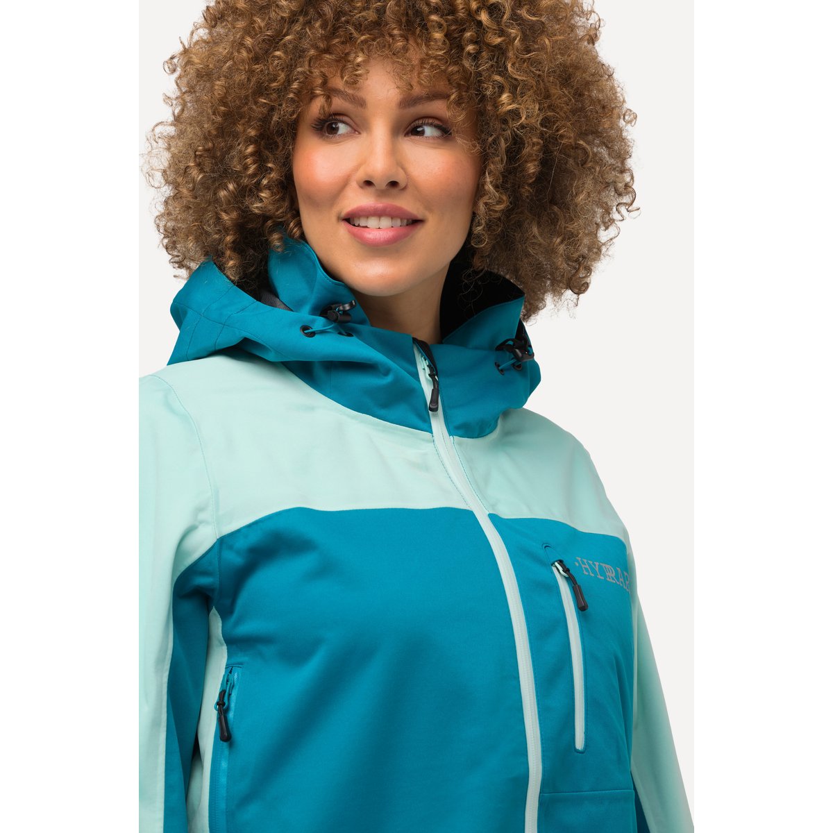 Veste technique HYPRAR, imperméable, capuche bleu turquoise, ULLA POPKEN