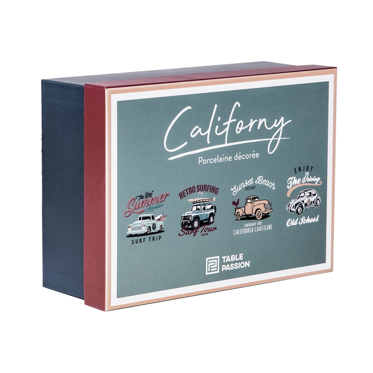 Coffret de 4 mugs Californy 35 cl - CALIFORNY multicolore, TABLE PASSION