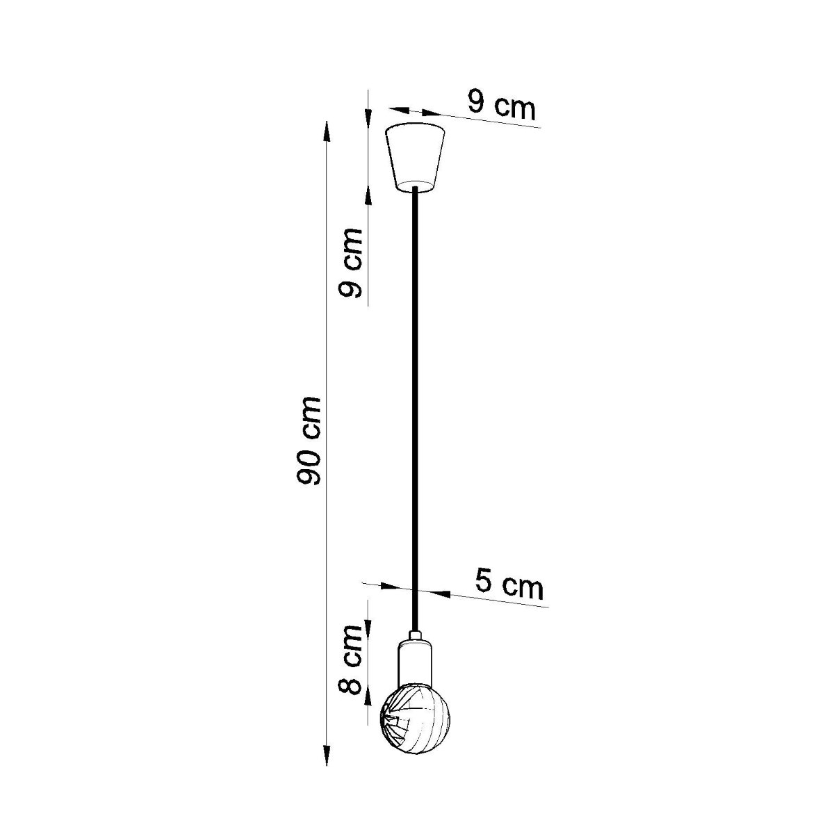 Suspension PVC Jaune E27 1 Diego jaune, EDEN