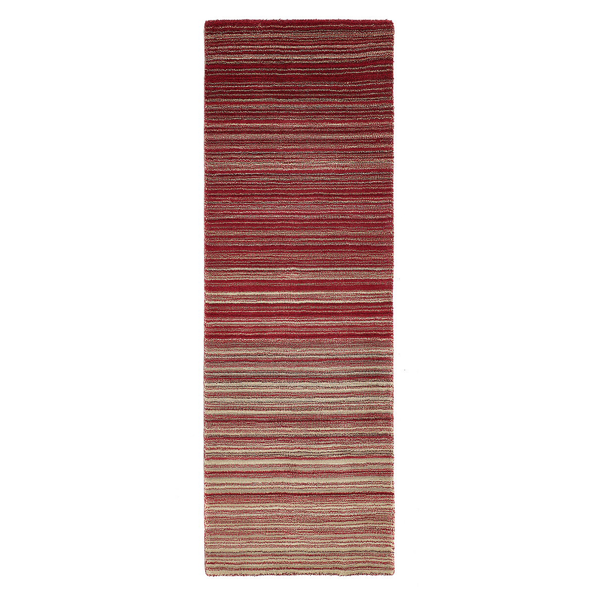 Ombre Stripe Patterned Runner in 100% Wool red, SO'HOME