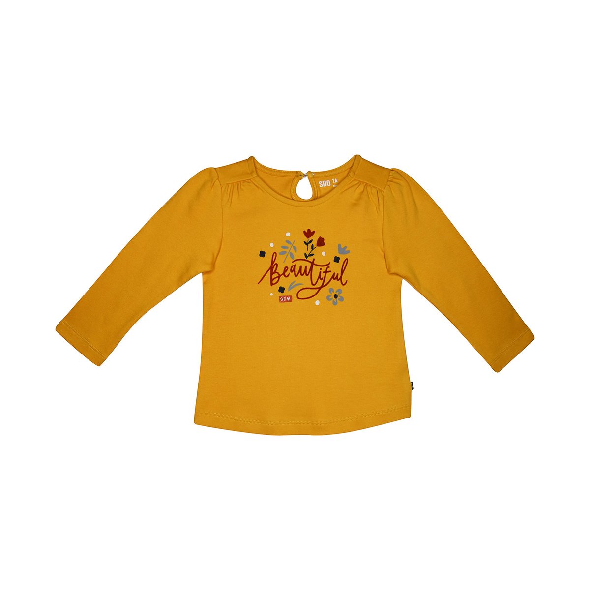 Tee shirt julia interlock manches longues enfant jaune, SUCRE D'ORGE