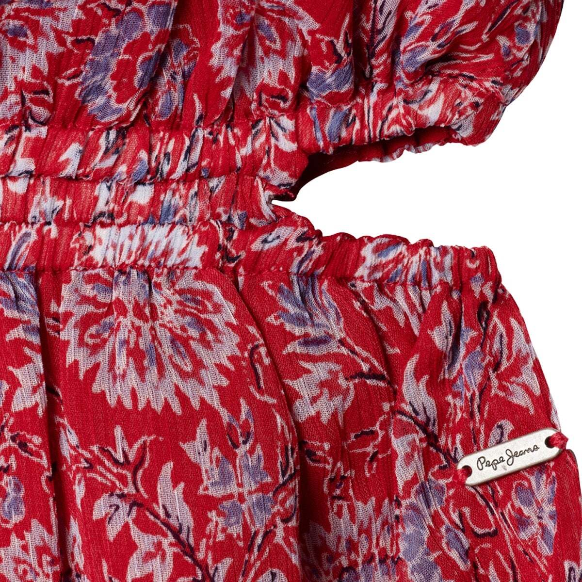 Robe Courte À Imprimé Floral rouge royal, PEPE JEANS
