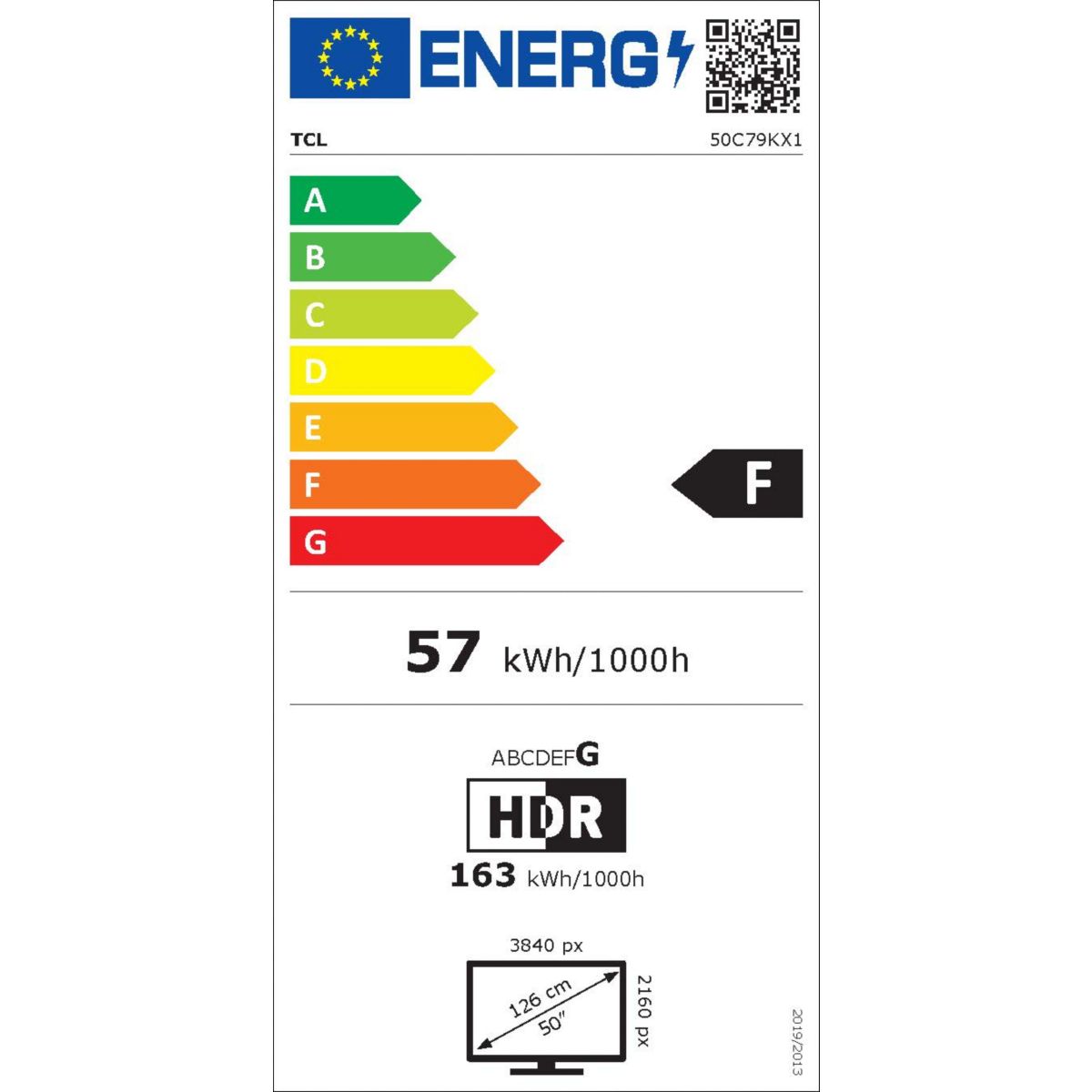 TV Mini LED 50C79K (2025) 50" (126 cm) 4K Ultra HD - 144Hz, Google TV couleur unique, TCL