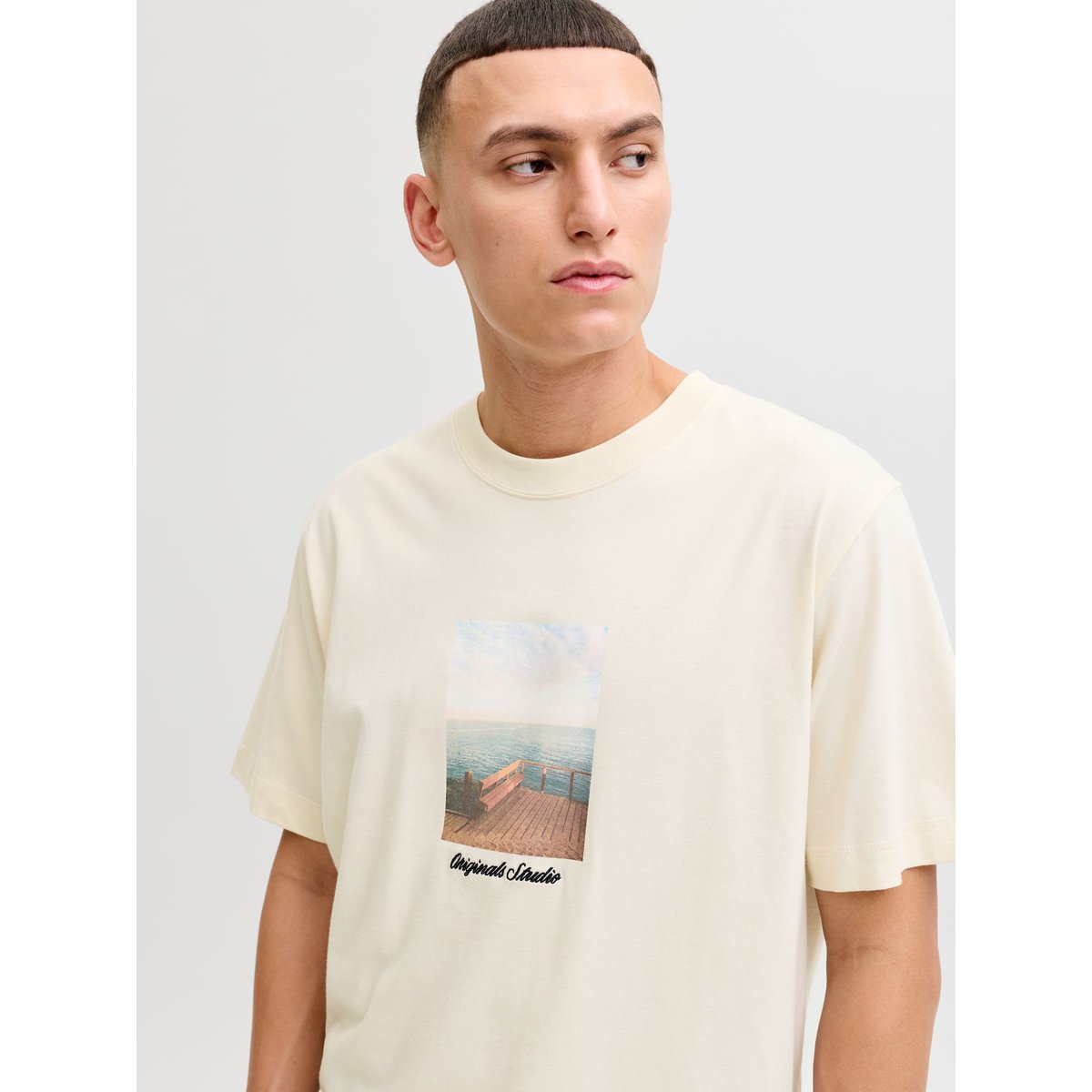 T-Shirt antique white, JACK & JONES