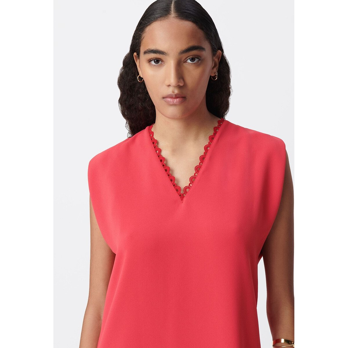 Sleeveless V-Neck Mini Dress red, IKKS