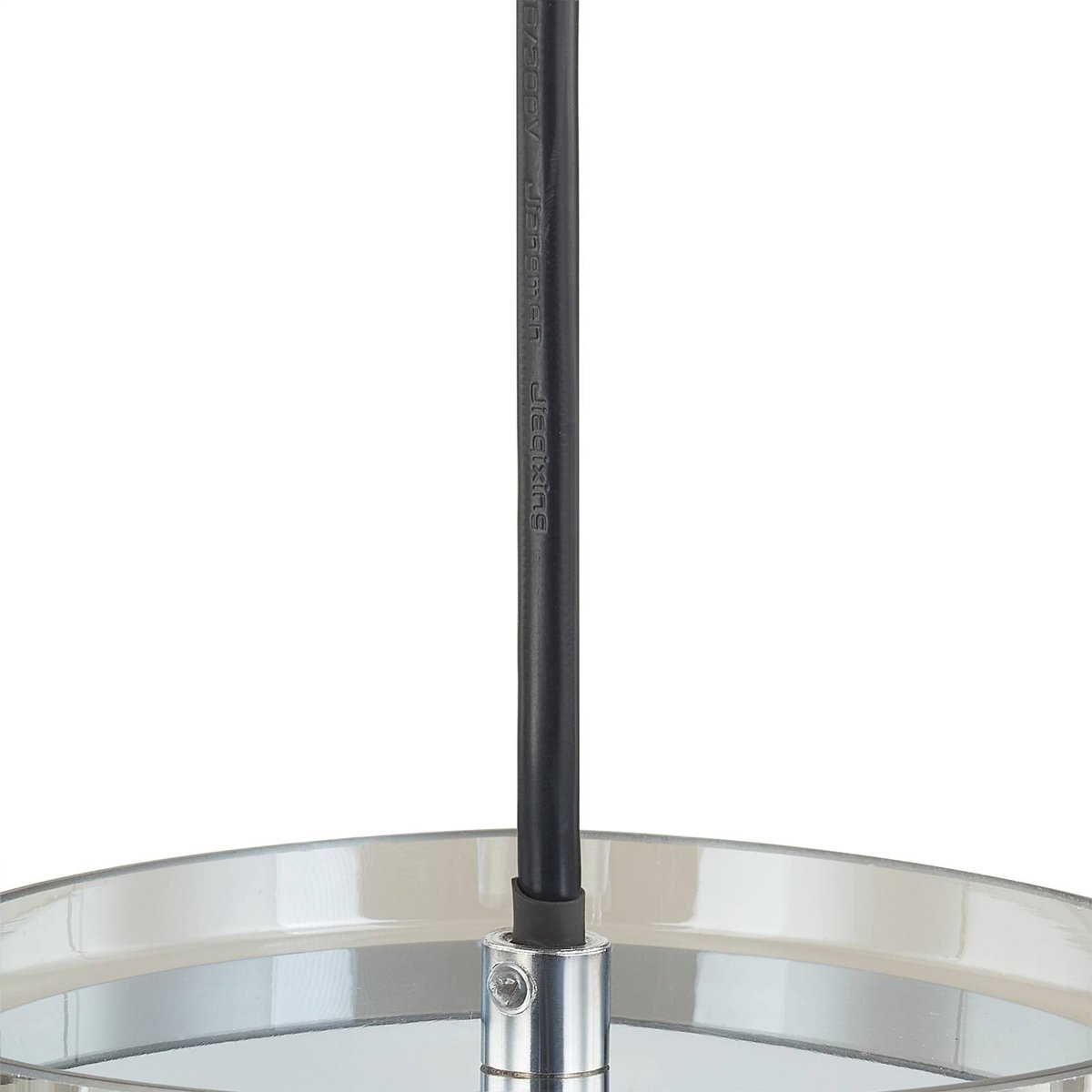 Suspension en verre design, Diano gris fumé, chrome, LUCANDE
