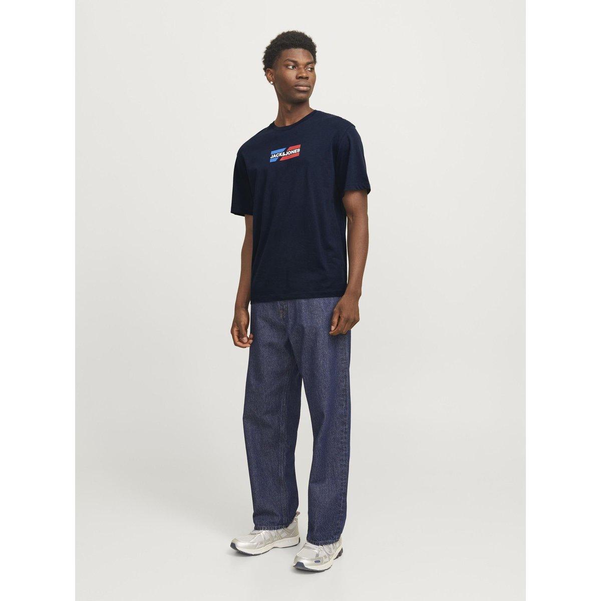 T-shirt manches courtes bleu marine, JACK & JONES