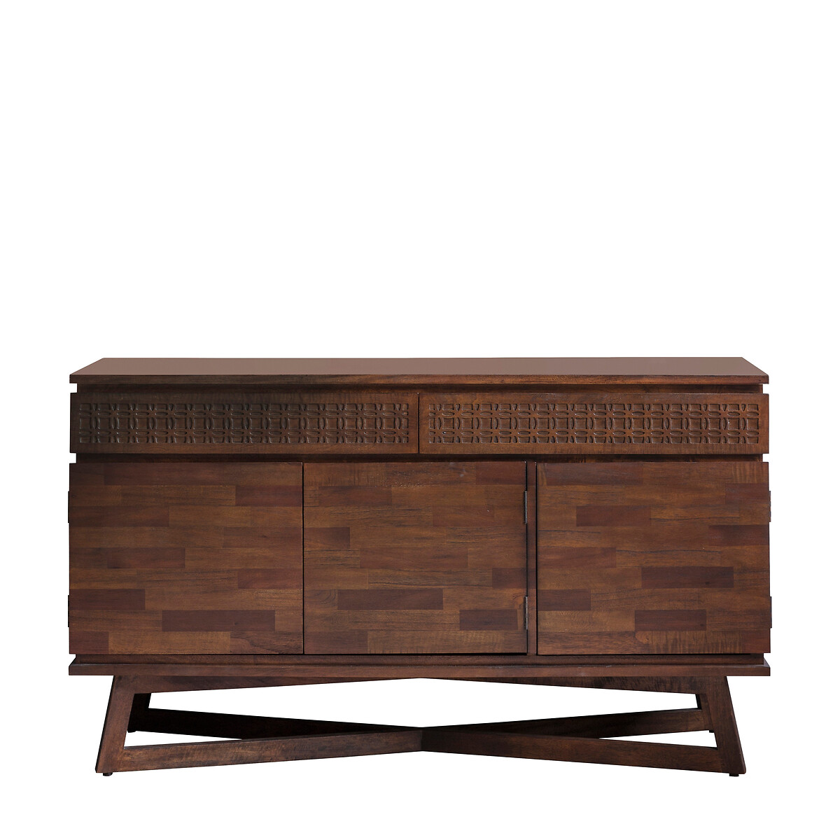 Barauni Boho Mango Wood 3 Door Sideboard brown              , ÉDITÉ