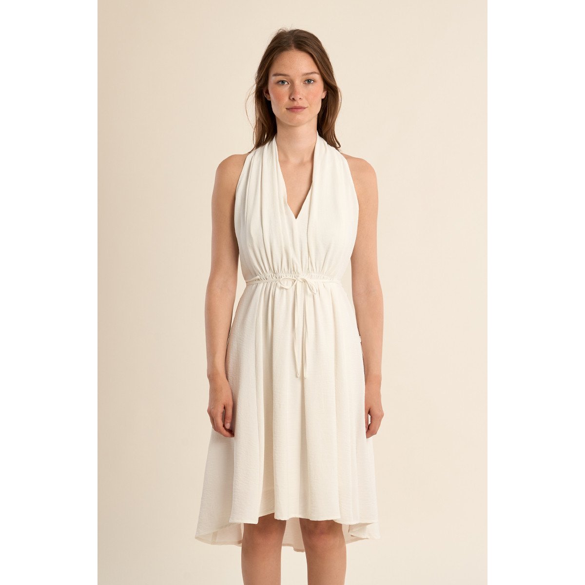 Robe courte sans manches, asymétrique blanc, MOLLY BRACKEN