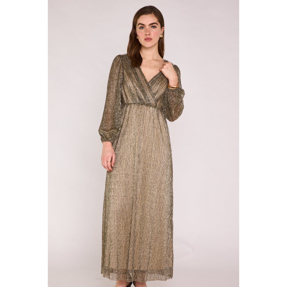 Robe longue cache cœur BRIGHT or, Maison 123