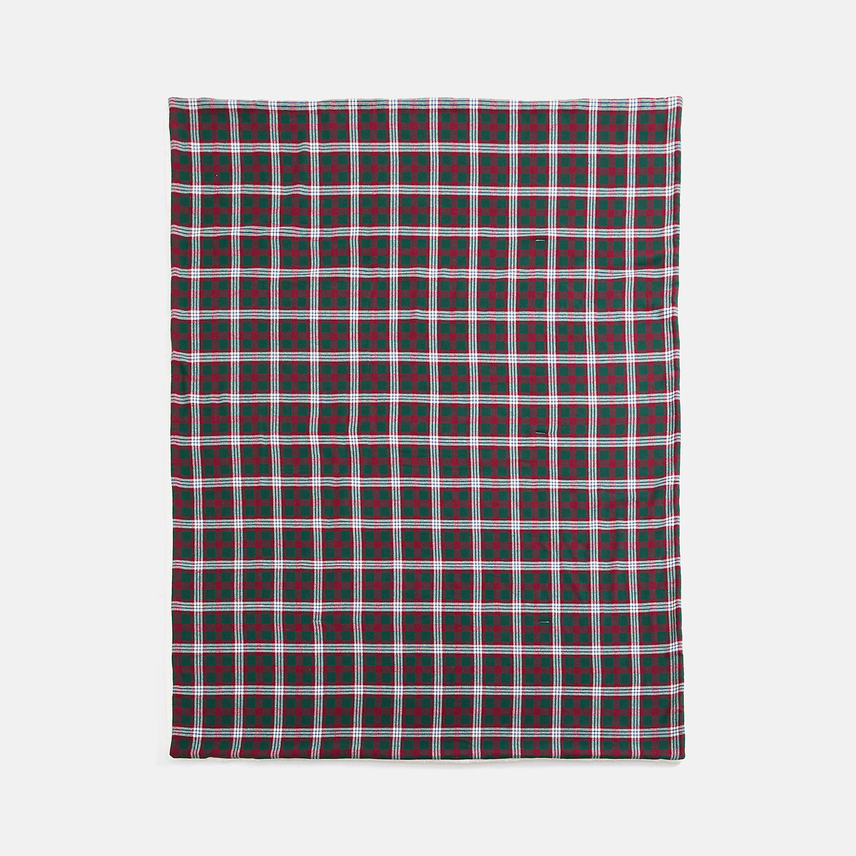 Plaid sherpa et flanelle, LUNAY vert/rouge, LA REDOUTE INTERIEURS