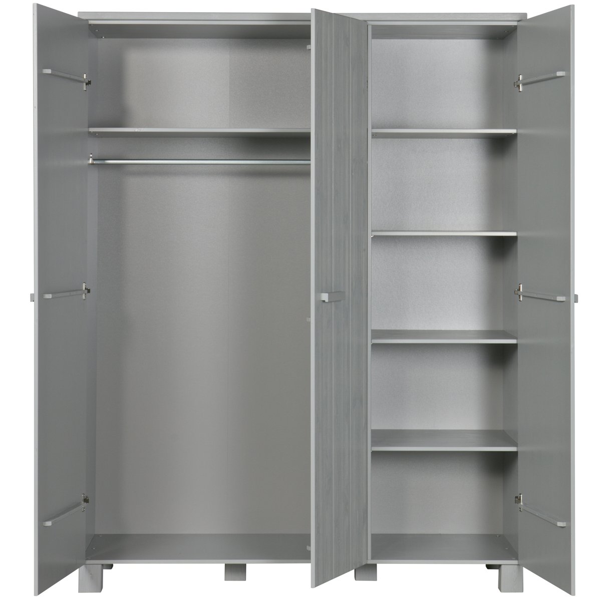 Armoire 3 portes en pin DENNIS gris béton, WOOOD