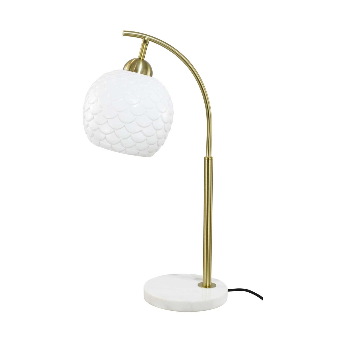 Lampe à poser en céramique blanche et métal doré - MIRENE blanc et doré, C-CREATION