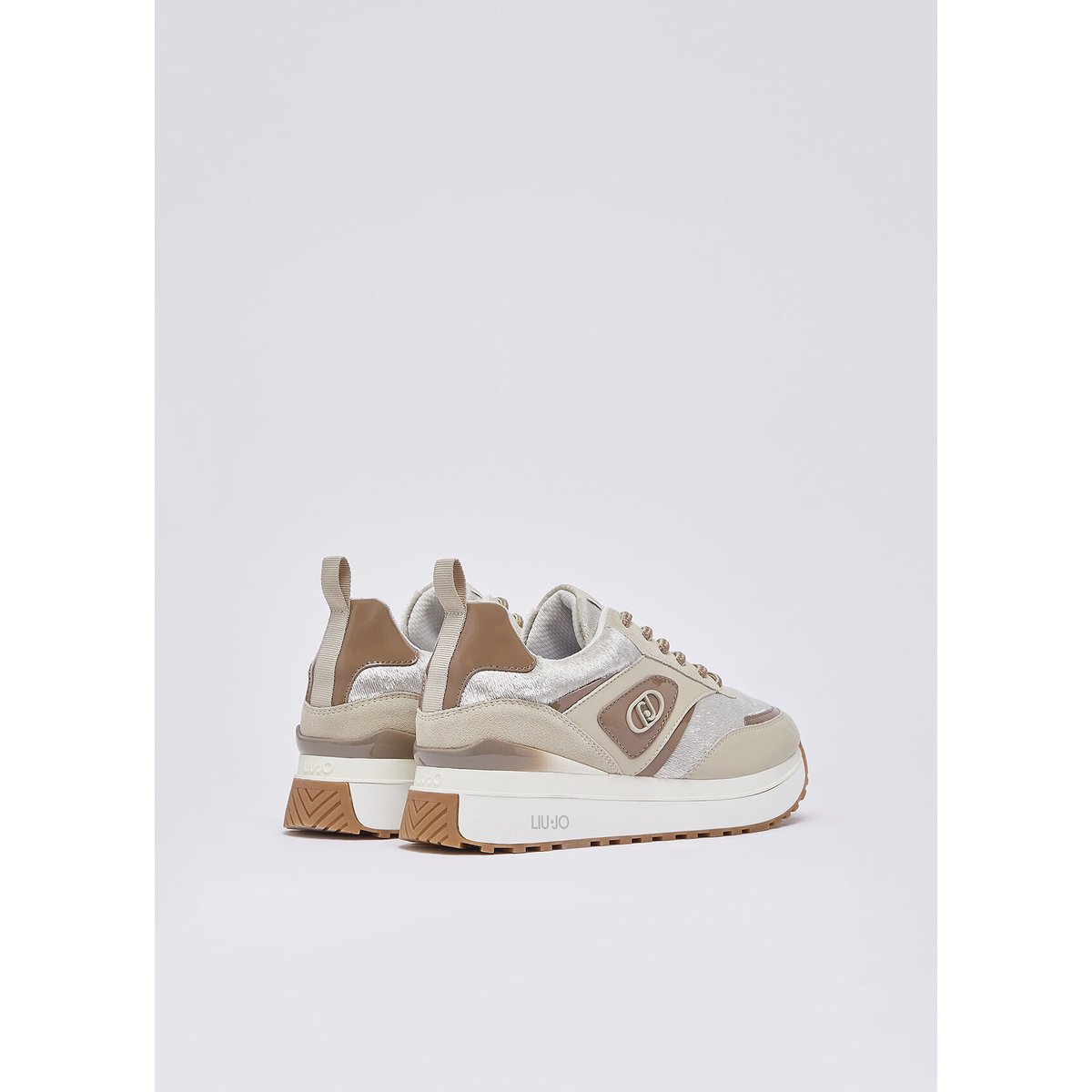 Baskets plateforme effet velours chanvre, LIU JO