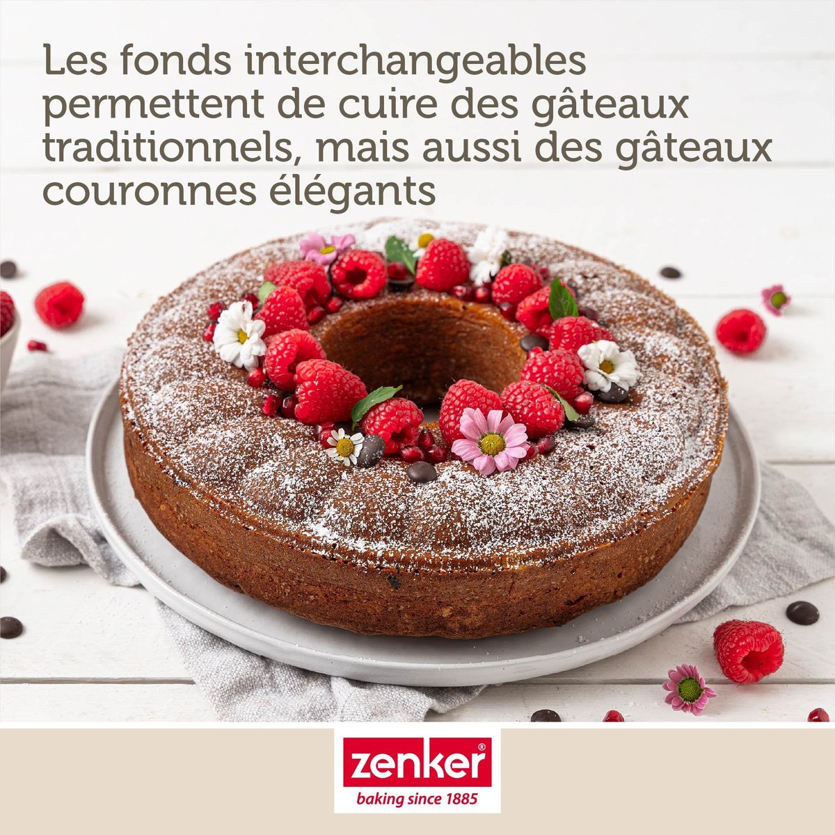 Moule à manqué et à savarin double fond 26 cm PERFECTBACK+ noir, ZENKER