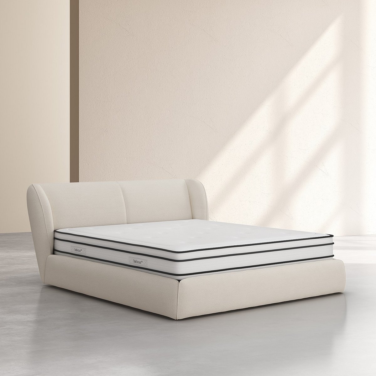 Matelas hybride ressorts ensachés et mousse en mémoire de forme DREAM HYBRIDE blanc, HABITAT
