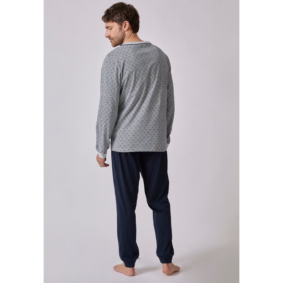 Pyjama forme jogging gris graphique, DAMART