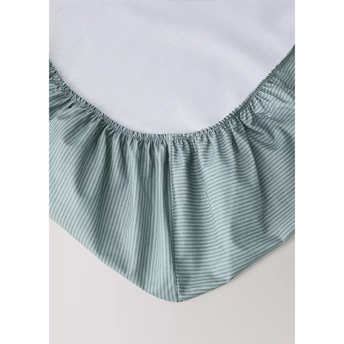Drap-housse en percale de coton pour lit bébé 60 cm vert, MANGO HOME