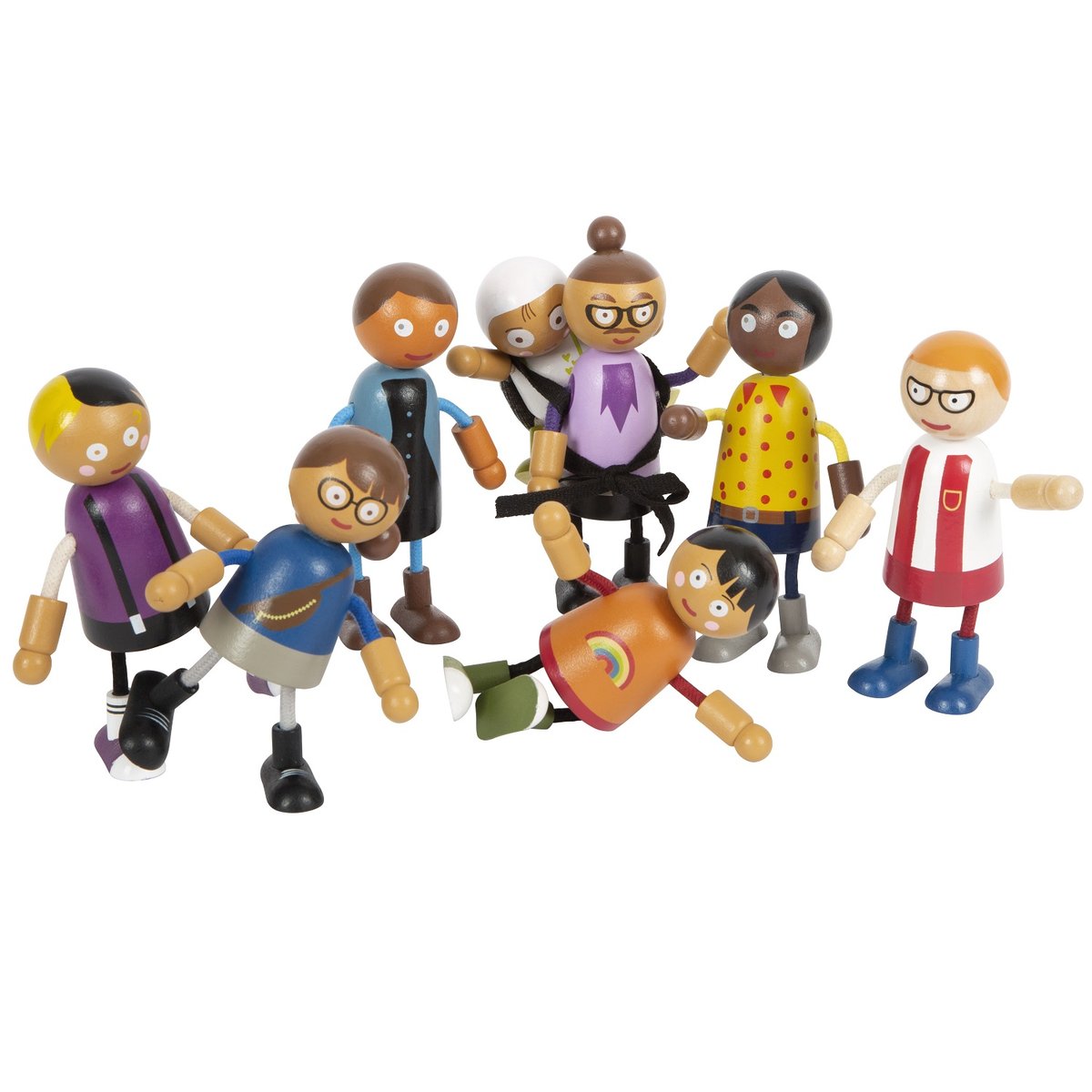 Famille de poupées souples avec bébé beige, SMALL FOOT COMPANY