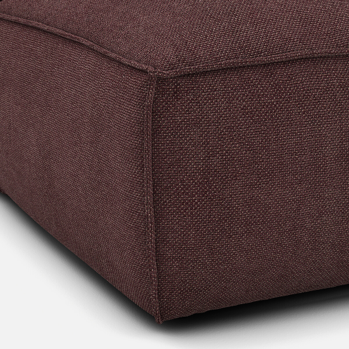 Récamiere-Element rechts für modulares Sofa SEVEN, aus Strukturgewebe pflaume, LA REDOUTE INTERIEURS