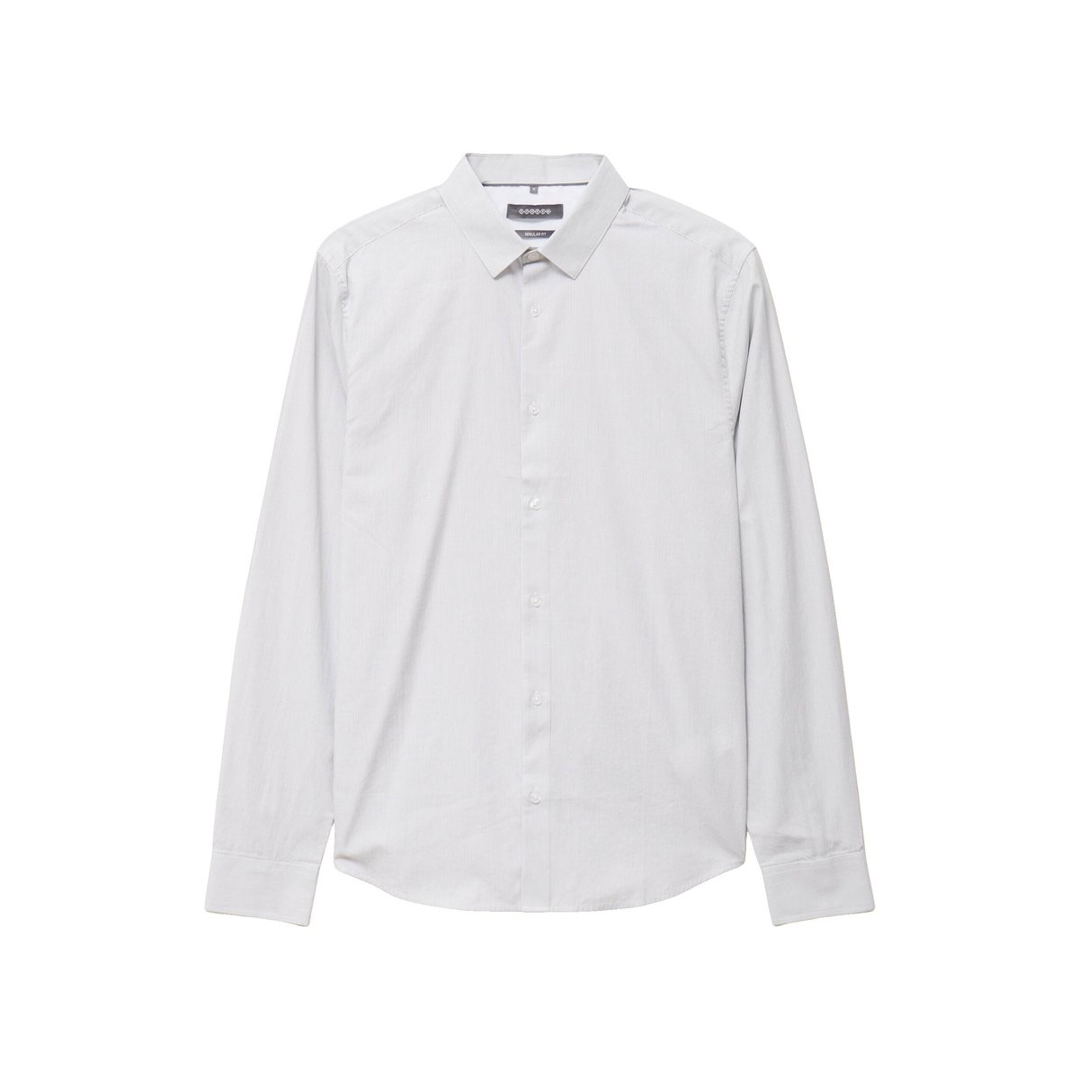 Chemise droite courte en coton gris foncé, BONOBO