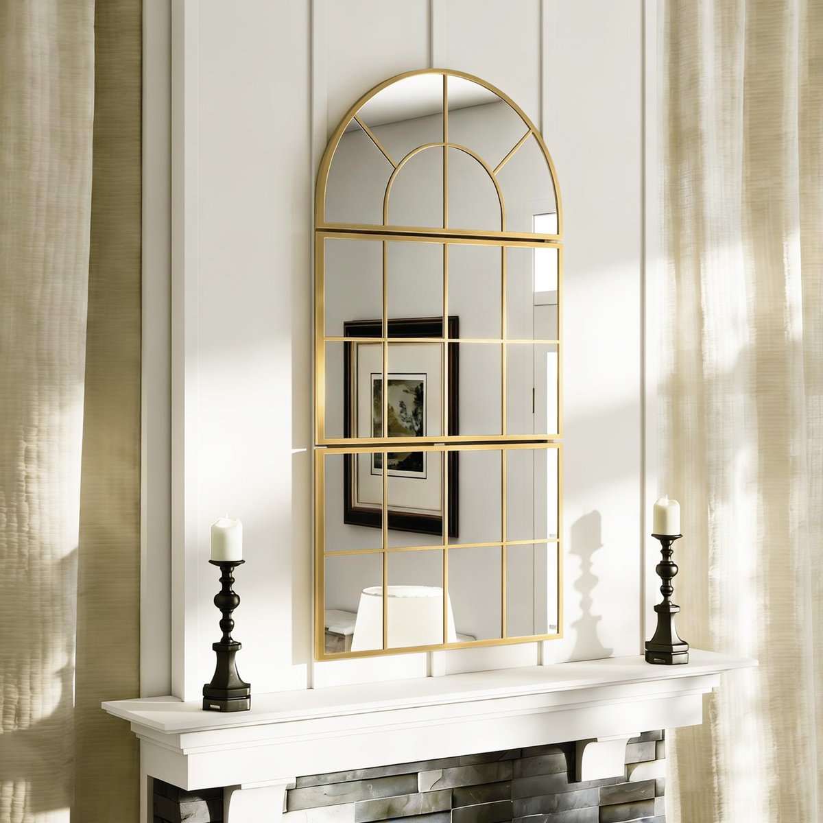 Miroir mural Verre jaune, HOMCOM