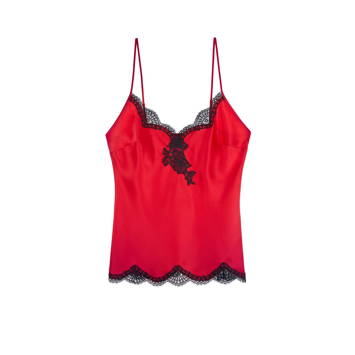 Top en soie fines bretelles Toi mon Amour rouge, AUBADE