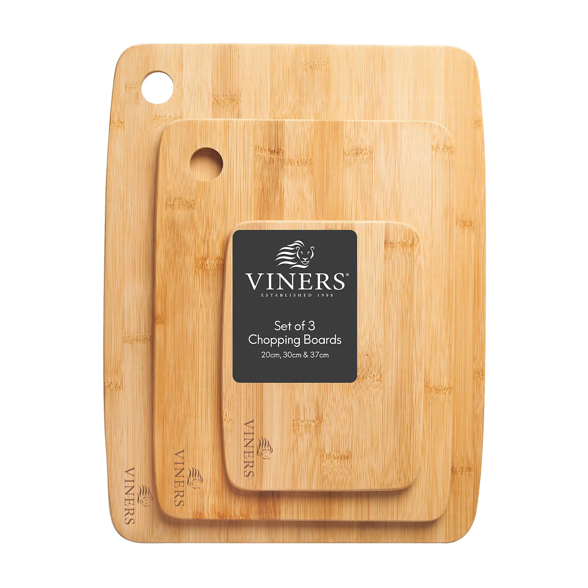 Set of 3 Chopping Boards brown , VINERS