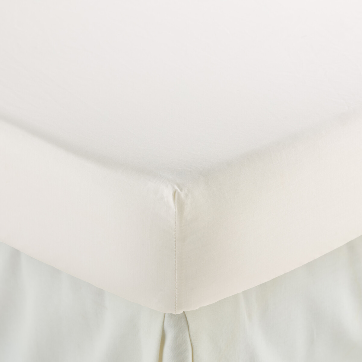 Scenario Cotton Percale 200 Thread Count Fitted Sheet, 35cm Flap ecru , LA REDOUTE INTERIEURS