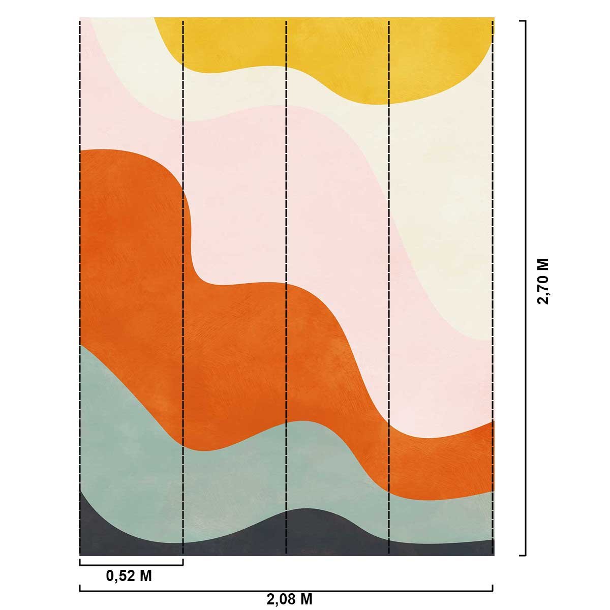 Papier peint orange intissé, HEXOA