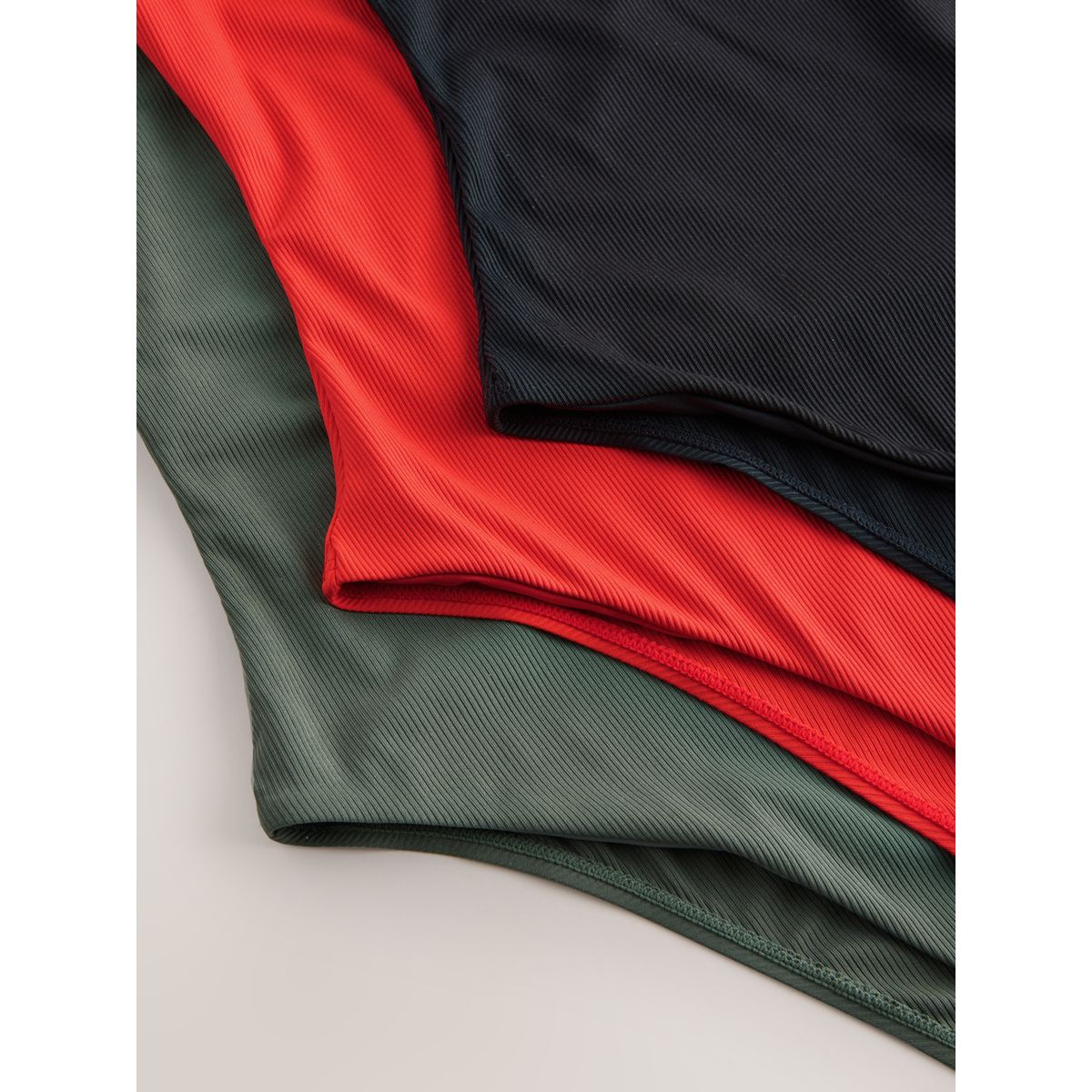 Maillot de bain à encolure carrée, lot 3 rouge/vert kaki/noir côtelé, NEXT