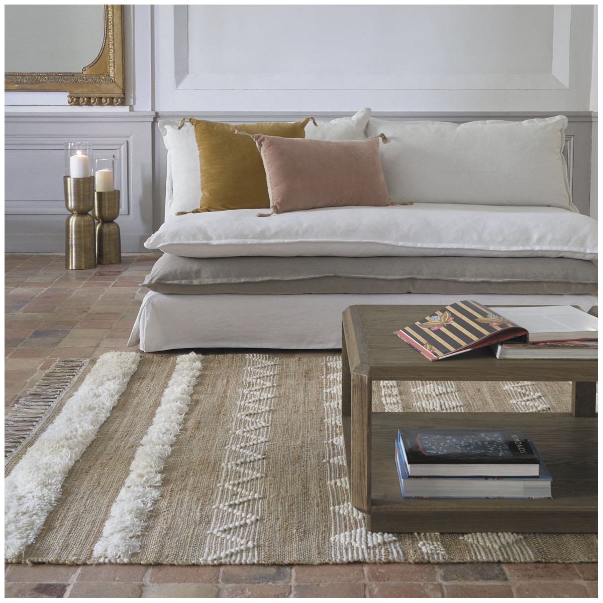 Tapis en laine naturel, BLANC D’IVOIRE