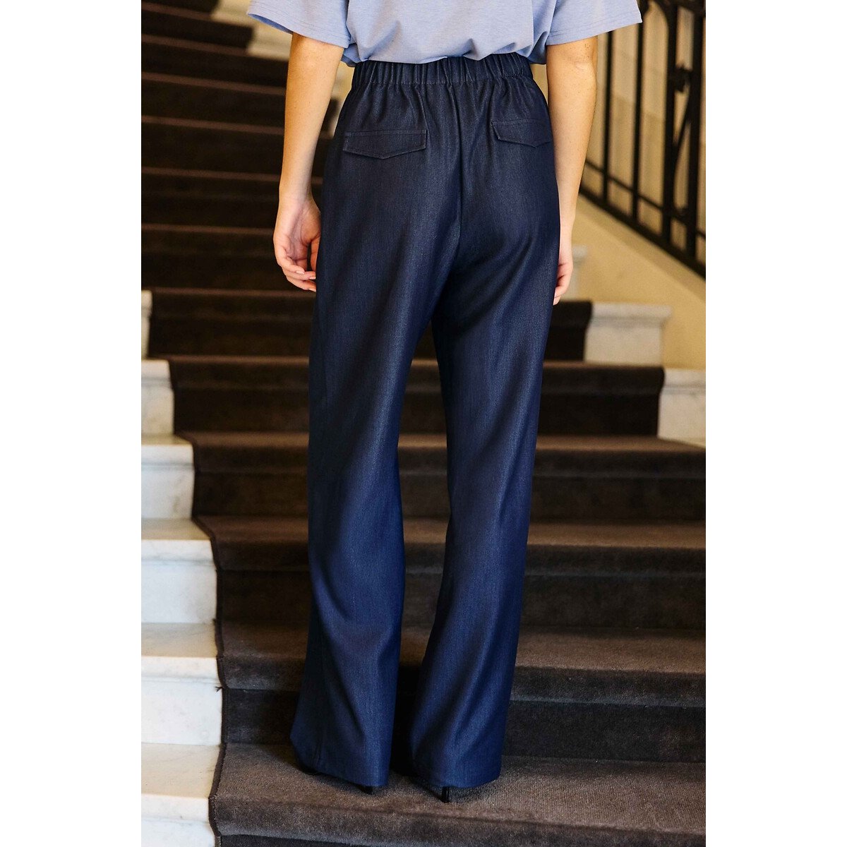 Pantalon large en denim fluide, PELY denim wash, LA PETITE ETOILE