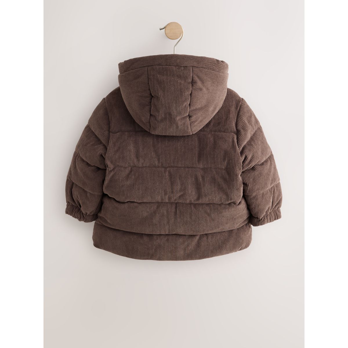 Manteau matelassé en velours côtelé marron chocolat, NEXT