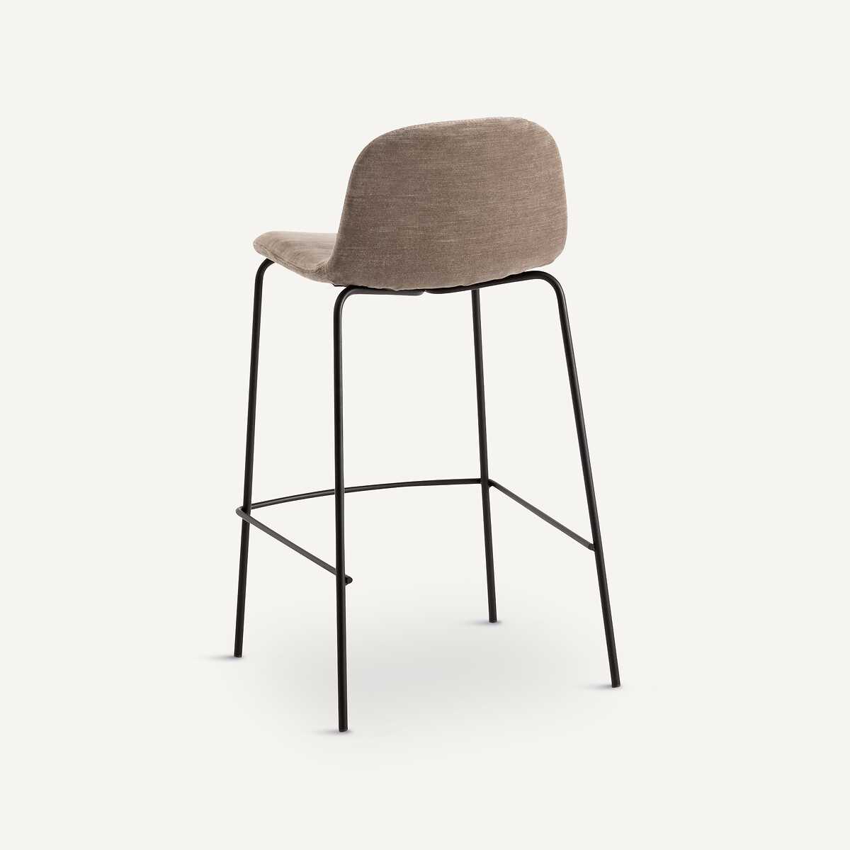 Chaise de bar, velours flammé, H75 cm, Tibby gris lunaire, AM.PM