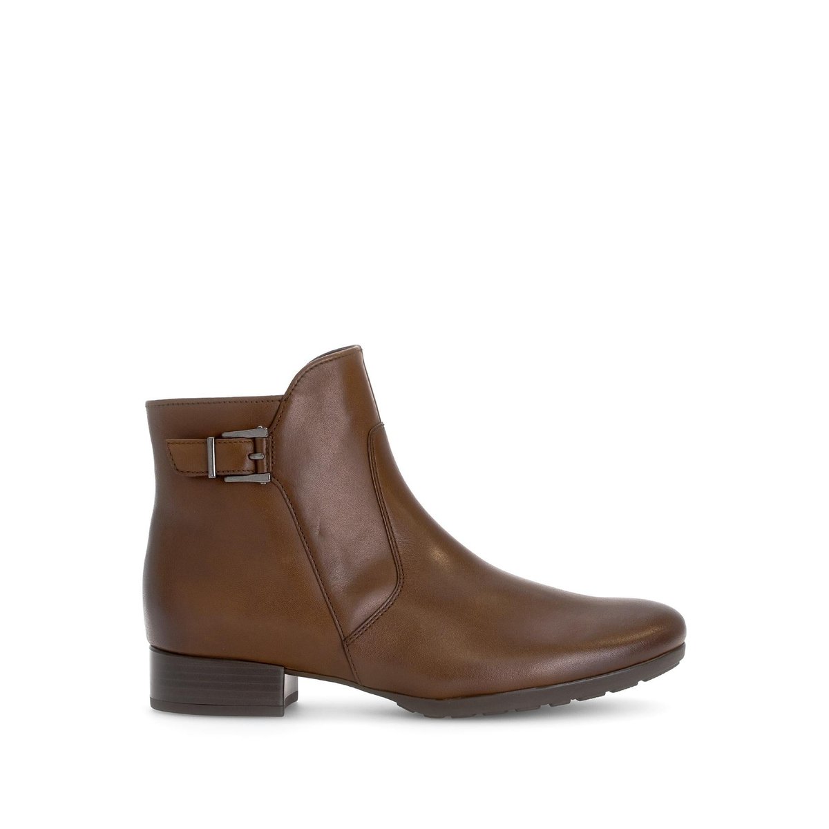 Bottines en cuir lisse à talon décroché marron, GABOR
