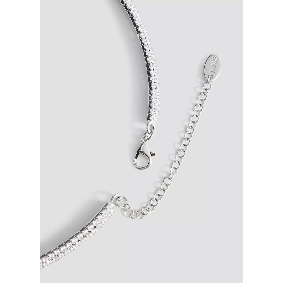 Collier avec détails brillants argent, MANGO