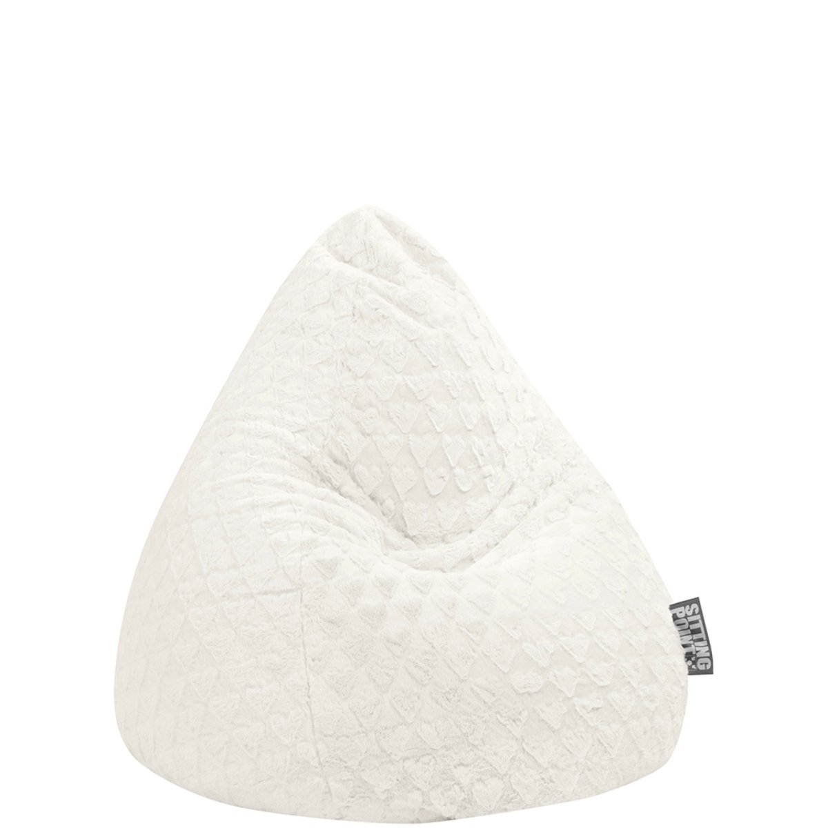 Pouf poire FLUFFY HEARTS L blanc, SITTING POINT