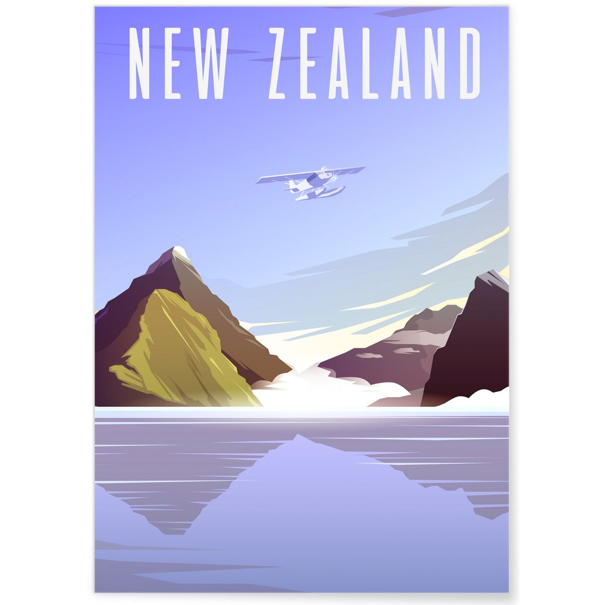 Poster Nouvelle-Zélande blanc, L'AFFICHERIE