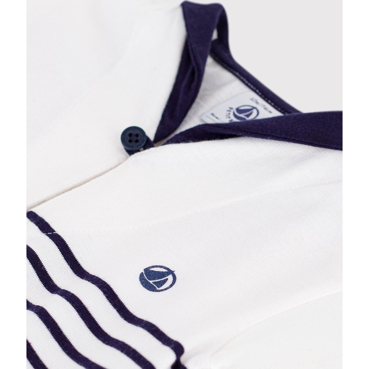 T-shirt in cotone, maniche corte, righe alla marinara rigato marine, PETIT BATEAU