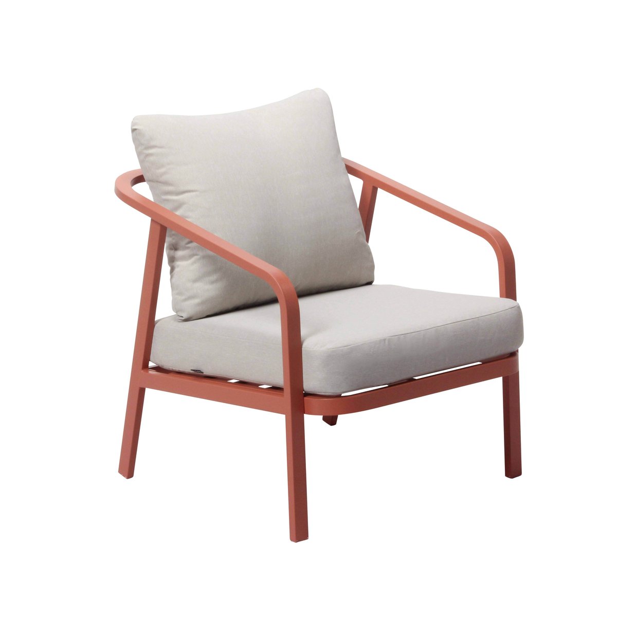 Salon de jardin 5 places en aluminium, PAMPELONNE terracotta, OVIALA