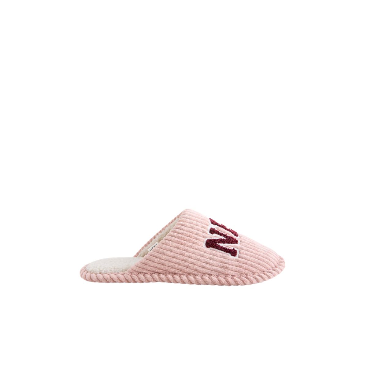 Chaussons mules en velours avec inscription rose, NEXT