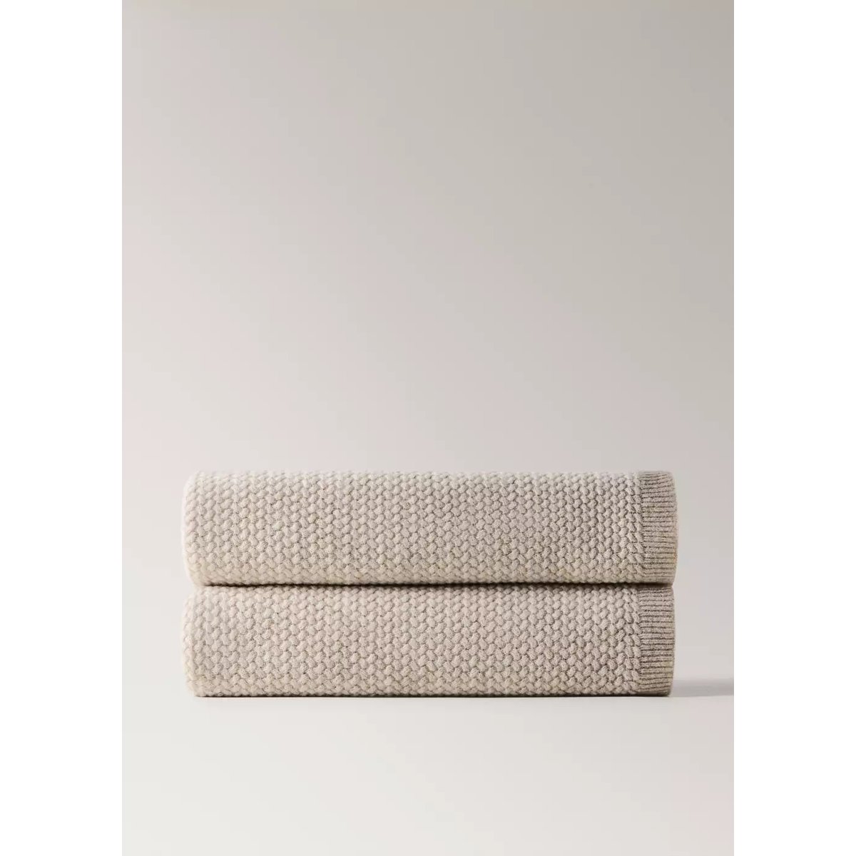 Plaid en laine style tressé écru, MANGO HOME