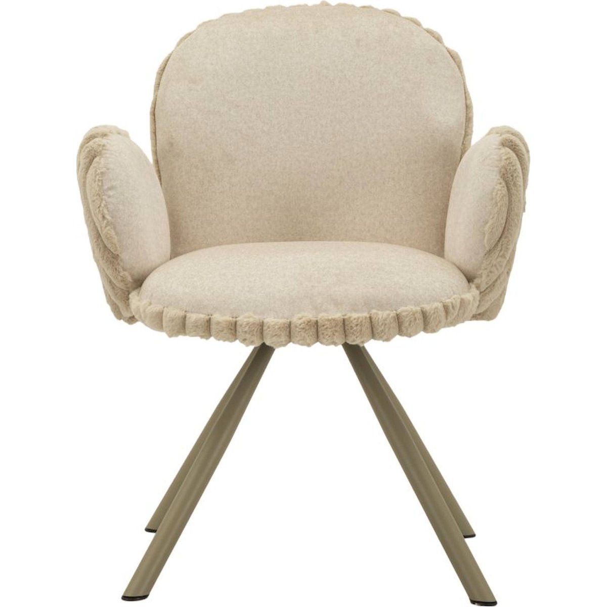 Chaises enveloppantes capitonnées lot de 2 MODERN crème, RECOLLECTION