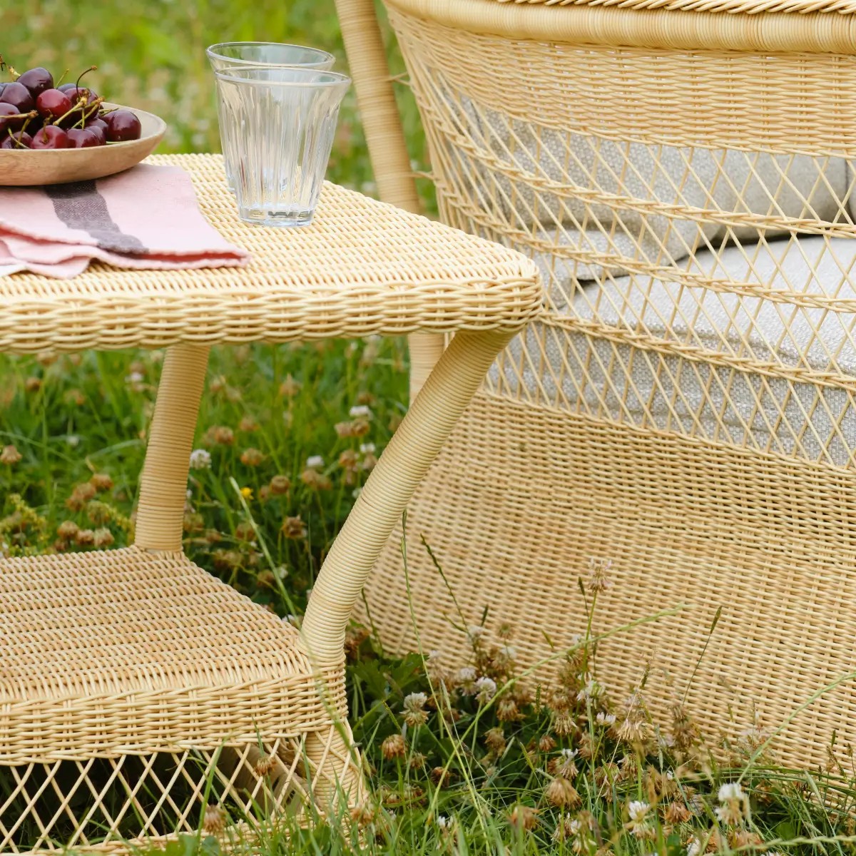 Table basse de jardin carrée BIARRITZ NATUREL marron, KOK