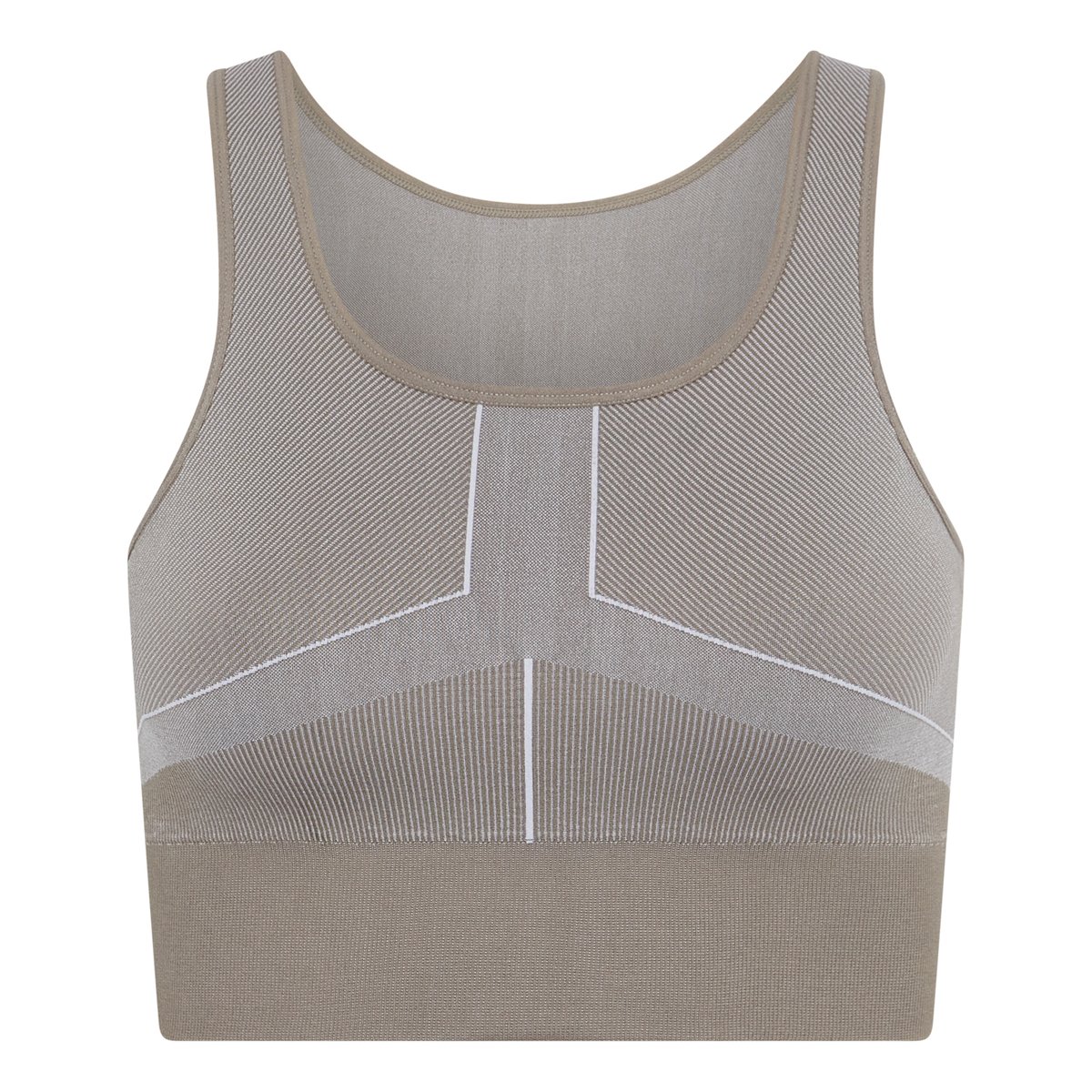 Brassière de sport femme Cara maintien élevé coussinets amovibles beige/blanc, BORN