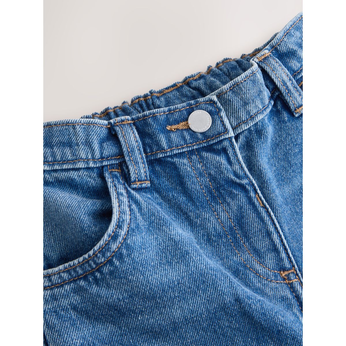 Jean barrel denim moyennement délavé, NEXT