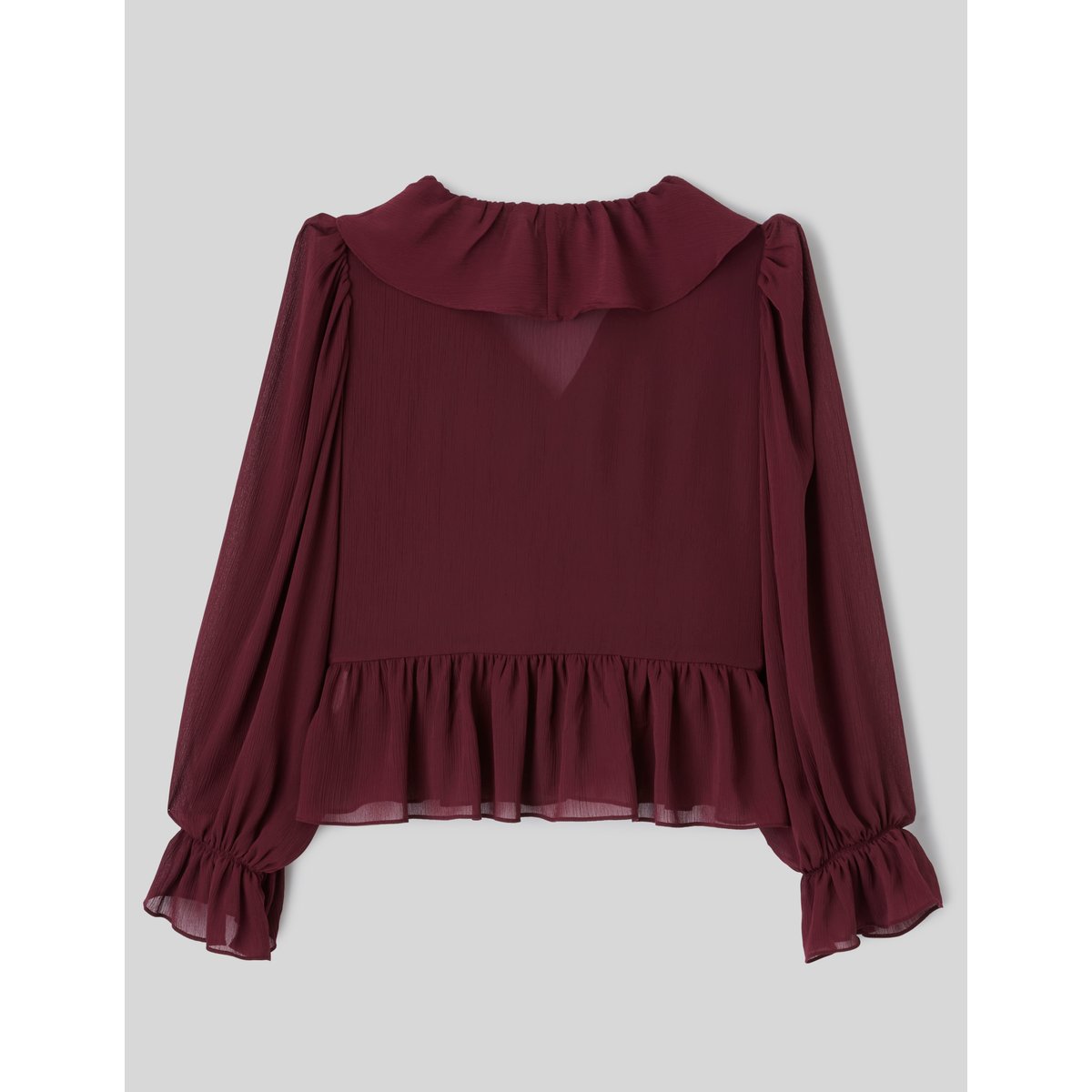 Blouse à volants bordeaux, BZB