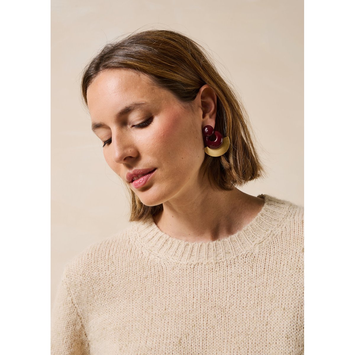 Boucles d'oreilles géométriques fox, LA FEE MARABOUTEE