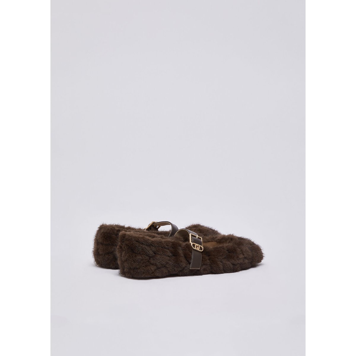 Ballerines en imitation fourrure moka, LIU JO